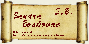 Sandra Boškovac vizit kartica